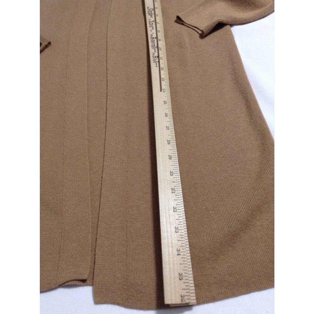 Banana Republic Long Cardigan Sweater Small Camel Tan Open Front Button Cuff - Picture 4 of 8